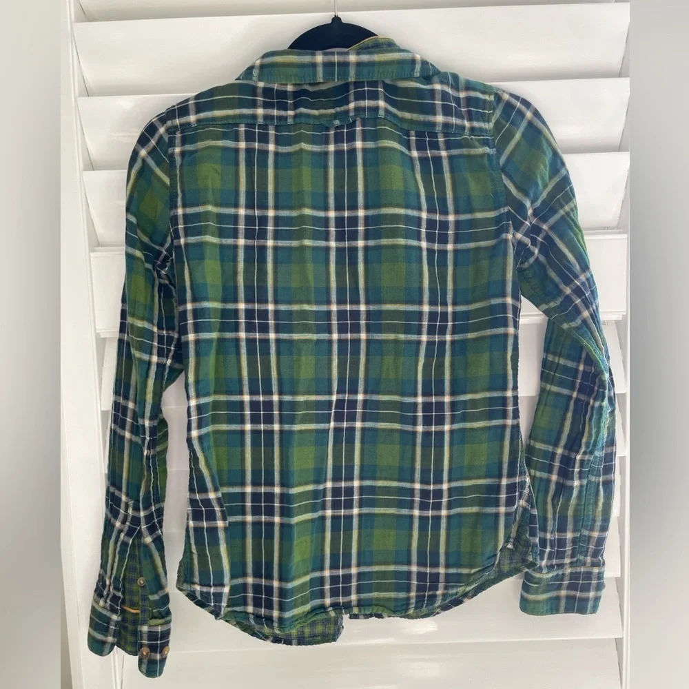 H&M Green Checkered Plaid Shirt - Picture 2 of 4